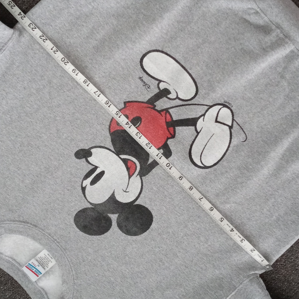 ❤️Junk Food❤️ - Unisex Heather Gray Mickey Mouse Oversized Fleece Sweatshirt - Picture 7 of 10